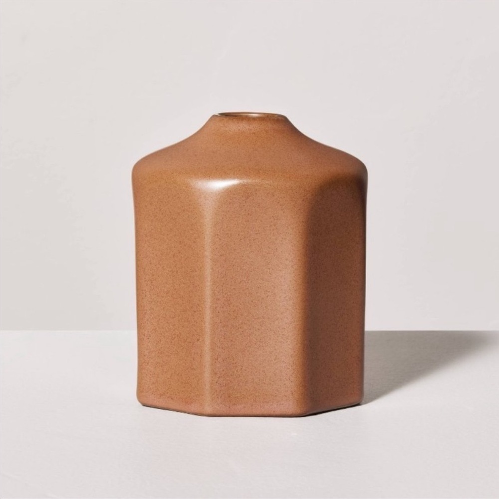 Hearth and Hand Brown Faceted Ceramic Bud Vase